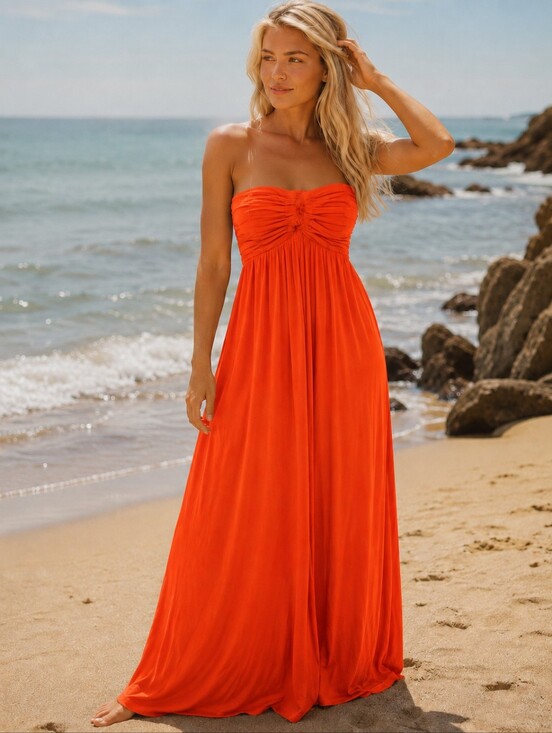 Catwalk Dresses & Skirts - ❤️ NWT! CATWALK STUDIO CORAL HALTER OR STRAPLESS MAXI DRESS, LARGE